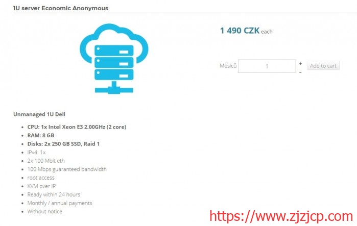 MyDreams：/月/E3/8G 内存/500GB 硬盘/不限流量/200Mbps 带宽/捷克/匿名主机